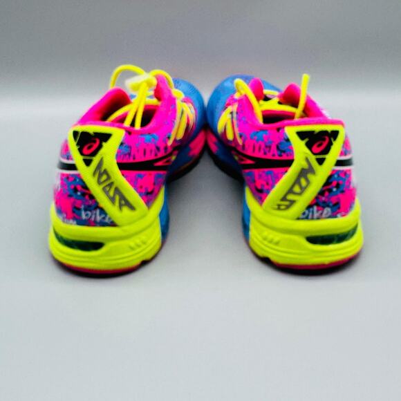 ASICS Shoes Womens 8 Blue Pink Yellow Neon Gel Noosa Tri 10 Athletic Sneakers - Picture 7 of 11